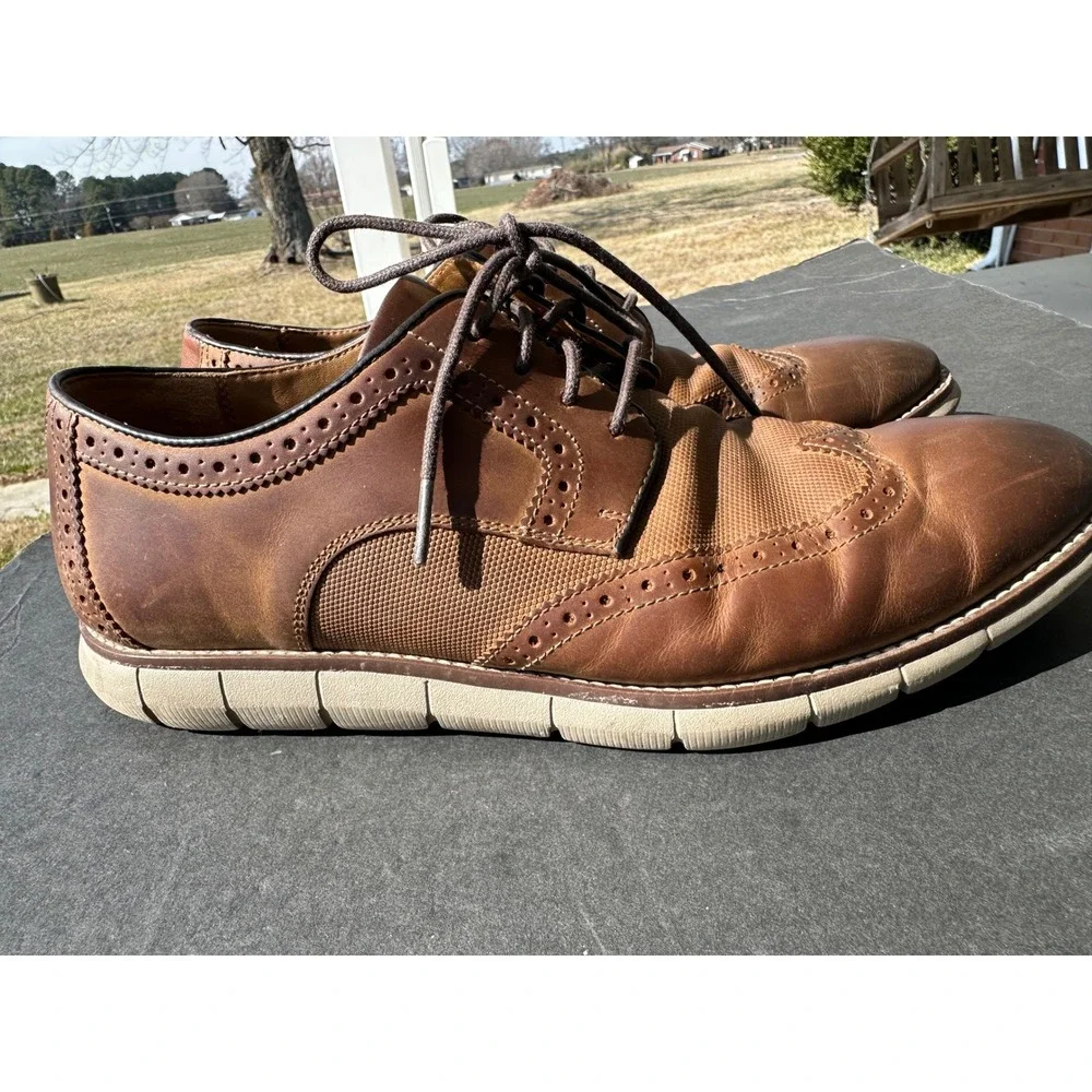 Johnston & Murphy‎ McGuffey Wingtip Oxford Brown Leather Shoes 20-4820 Men's 9M